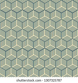pattern is seamless, geometric, monochrome, axonometry, cube