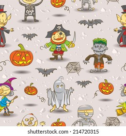Pattern seamless Halloween kids