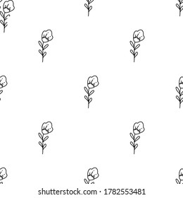 Muster und nahtlos von Hand gezeichnete Blumenvektor. 