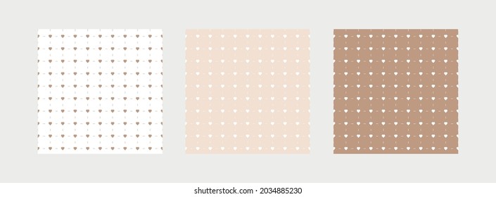 Pattern seamless heart abstract background flesh luxury color geometric vector.	