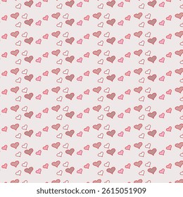 Pattern seamless heart abstract background. Repeated hearts. Cute seamless pattern