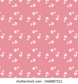 Pattern seamless heart on pink background. 