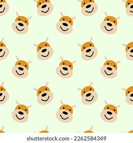 Pattern seamless with hippopotamus head. Design for fabric, paper, website