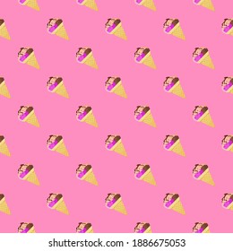 pattern seamless ice cream cone very delicious sweet backdrops vector design eps10