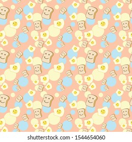 pattern seamless image toast and egg 