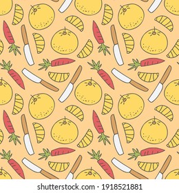 pattern seamless kids with kitchen equipment doodle element. KITCHEN TOOLS ELEMENTS DOODLE SEAMLESS PATTERN
