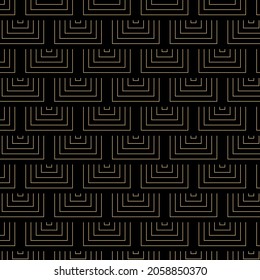 Pattern seamless labyrinth and square abstract background black and gold luxury color maze geometric vector. Royal Japanese Diagonal abstract vector print. Christmas Seamless Pattern for you Design.