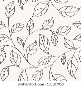 Pattern seamless leaves.Background with twigs of tree