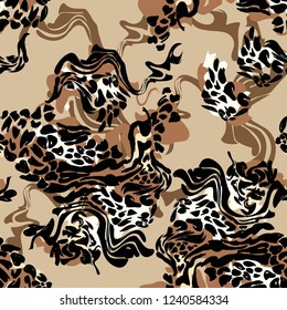 Pattern seamless. Leopard skin texture for fashionable fabric. Abstact background trend textiles. Vector Illustration. Design Print. 