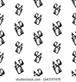 pattern seamless of lighter in style vintage, retro, engraved. - vector illustrations