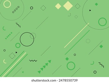 Pattern. Seamless memphis geometric graphic pattern 80s-90s styles on white background. Colorful pattern with different shapes objects. Wrapping paper, background, wallpaper. Vector Illustration