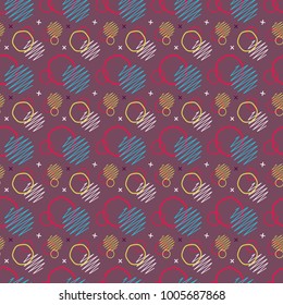 Pattern seamless memphis retro style. Abstract vector seamless background. Memphis geometric pattern vintage pop art shapes. Modern minimal colorful trendy graphic good for fabric or cover print art