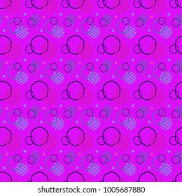 Pattern seamless memphis retro style. Abstract vector seamless background. Memphis geometric pattern vintage pop art shapes. Modern minimal colorful trendy graphic good for fabric or cover print art