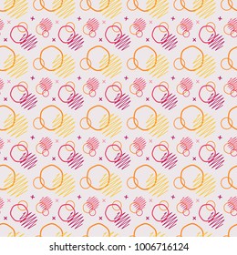 Pattern seamless memphis retro style. Abstract vector seamless background. Memphis geometric pattern vintage pop art shapes. Modern minimal colorful trendy graphic good for fabric or cover print art