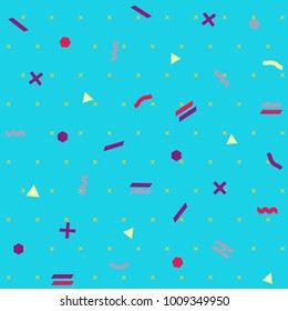 Pattern seamless memphis retro style. Abstract vector seamless background. Memphis geometric pattern vintage pop art shapes. Modern minimal colorful trendy graphic good for fabric or cover print art