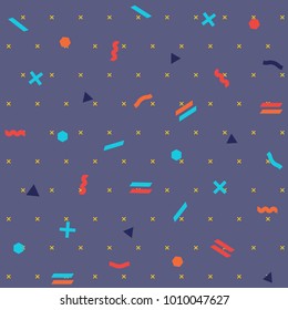 Pattern seamless memphis retro style. Abstract vector seamless background. Memphis geometric pattern vintage pop art shapes. Modern minimal colorful trendy graphic good for fabric or cover print art