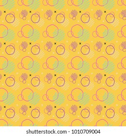 Pattern seamless memphis retro style. Abstract vector seamless background. Memphis geometric pattern vintage pop art shapes. Modern minimal colorful trendy graphic good for fabric or cover print art