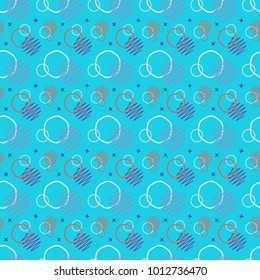 Pattern seamless memphis retro style. Abstract vector seamless background. Memphis geometric pattern vintage pop art shapes. Modern minimal colorful trendy graphic good for fabric or cover print art