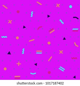 Pattern seamless memphis retro style. Abstract vector seamless background. Memphis geometric pattern vintage pop art shapes. Modern minimal colorful trendy graphic good for fabric or cover print art