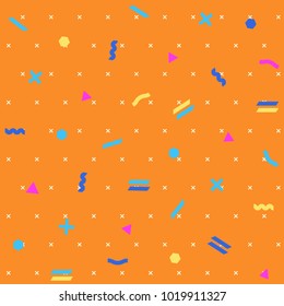 Pattern seamless memphis retro style. Abstract vector seamless background. Memphis geometric pattern vintage pop art shapes. Modern minimal colorful trendy graphic good for fabric or cover print art