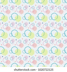 Pattern seamless memphis retro style. Abstract vector seamless background. Memphis geometric pattern vintage pop art shapes. Modern minimal colorful trendy graphic good for fabric or cover print art