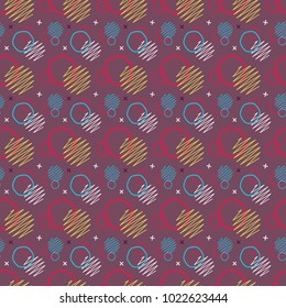 Pattern seamless memphis retro style. Abstract vector seamless background. Memphis geometric pattern vintage pop art shapes. Modern minimal colorful trendy graphic good for fabric or cover print art