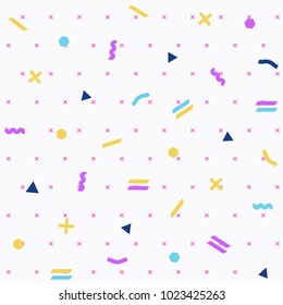 Pattern seamless memphis retro style. Abstract vector seamless background. Memphis geometric pattern vintage pop art shapes. Modern minimal colorful trendy graphic good for fabric or cover print art