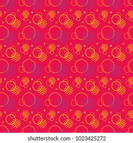 Pattern seamless memphis retro style. Abstract vector seamless background. Memphis geometric pattern vintage pop art shapes. Modern minimal colorful trendy graphic good for fabric or cover print art