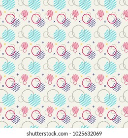 Pattern seamless memphis retro style. Abstract vector seamless background. Memphis geometric pattern vintage pop art shapes. Modern minimal colorful trendy graphic good for fabric or cover print art