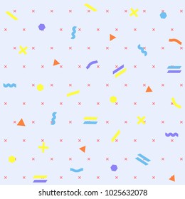 Pattern seamless memphis retro style. Abstract vector seamless background. Memphis geometric pattern vintage pop art shapes. Modern minimal colorful trendy graphic good for fabric or cover print art