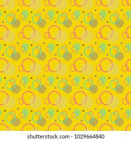 Pattern seamless memphis retro style. Abstract vector seamless background. Memphis geometric pattern vintage pop art shapes. Modern minimal colorful trendy graphic good for fabric or cover print art