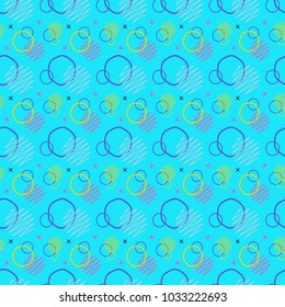 Pattern seamless memphis retro style. Abstract vector seamless background. Memphis geometric pattern vintage pop art shapes. Modern minimal colorful trendy graphic good for fabric or cover print art