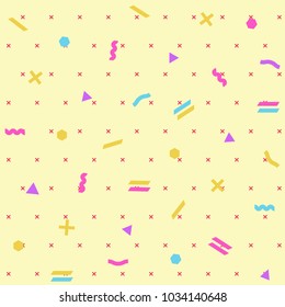 Pattern seamless memphis retro style. Abstract vector seamless background. Memphis geometric pattern vintage pop art shapes. Modern minimal colorful trendy graphic good for fabric or cover print art