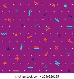 Pattern seamless memphis retro style. Abstract vector seamless background. Memphis geometric pattern vintage pop art shapes. Modern minimal colorful trendy graphic good for fabric or cover print art