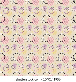 Pattern seamless memphis retro style. Abstract vector seamless background. Memphis geometric pattern vintage pop art shapes. Modern minimal colorful trendy graphic good for fabric or cover print art