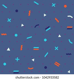 Pattern seamless memphis retro style. Abstract vector seamless background. Memphis geometric pattern vintage pop art shapes. Modern minimal colorful trendy graphic good for fabric or cover print art