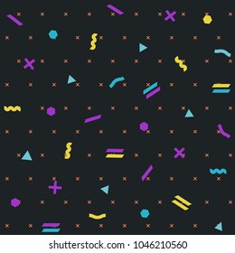 Pattern seamless memphis retro style. Abstract vector seamless background. Memphis geometric pattern vintage pop art shapes. Modern minimal colorful trendy graphic good for fabric or cover print art