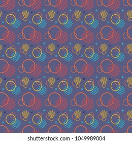 Pattern seamless memphis retro style. Abstract vector seamless background. Memphis geometric pattern vintage pop art shapes. Modern minimal colorful trendy graphic good for fabric or cover print art