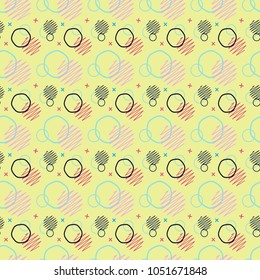 Pattern seamless memphis retro style. Abstract vector seamless background. Memphis geometric pattern vintage pop art shapes. Modern minimal colorful trendy graphic good for fabric or cover print art