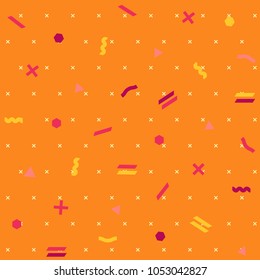 Pattern seamless memphis retro style. Abstract vector seamless background. Memphis geometric pattern vintage pop art shapes. Modern minimal colorful trendy graphic good for fabric or cover print art