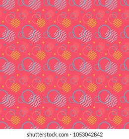 Pattern seamless memphis retro style. Abstract vector seamless background. Memphis geometric pattern vintage pop art shapes. Modern minimal colorful trendy graphic good for fabric or cover print art