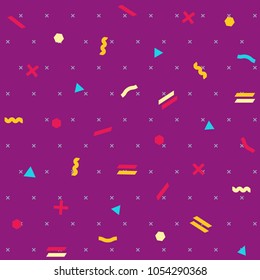 Pattern seamless memphis retro style. Abstract vector seamless background. Memphis geometric pattern vintage pop art shapes. Modern minimal colorful trendy graphic good for fabric or cover print art