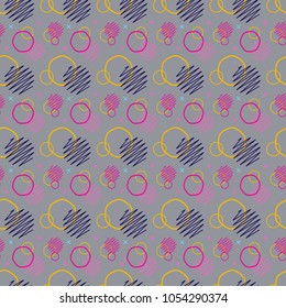 Pattern seamless memphis retro style. Abstract vector seamless background. Memphis geometric pattern vintage pop art shapes. Modern minimal colorful trendy graphic good for fabric or cover print art