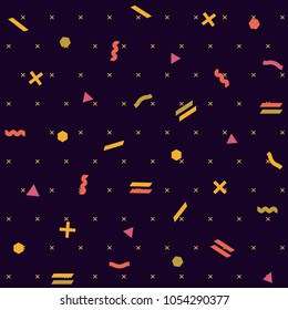 Pattern seamless memphis retro style. Abstract vector seamless background. Memphis geometric pattern vintage pop art shapes. Modern minimal colorful trendy graphic good for fabric or cover print art