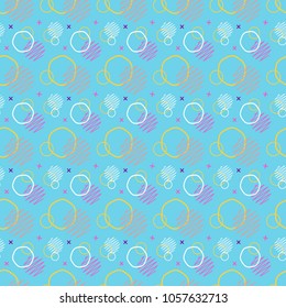 Pattern seamless memphis retro style. Abstract vector seamless background. Memphis geometric pattern vintage pop art shapes. Modern minimal colorful trendy graphic good for fabric or cover print art