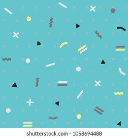Pattern seamless memphis retro style. Abstract vector seamless background. Memphis geometric pattern vintage pop art shapes. Modern minimal colorful trendy graphic good for fabric or cover print art