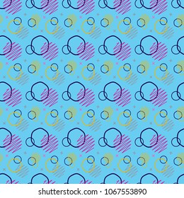 Pattern seamless memphis retro style. Abstract vector seamless background. Memphis geometric pattern vintage pop art shapes. Modern minimal colorful trendy graphic good for fabric or cover print art
