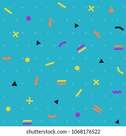 Pattern seamless memphis retro style. Abstract vector seamless background. Memphis geometric pattern vintage pop art shapes. Modern minimal colorful trendy graphic good for fabric or cover print art