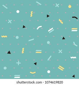Pattern seamless memphis retro style. Abstract vector seamless background. Memphis geometric pattern vintage pop art shapes. Modern minimal colorful trendy graphic good for fabric or cover print art