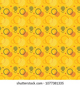Pattern seamless memphis retro style. Abstract vector seamless background. Memphis geometric pattern vintage pop art shapes. Modern minimal colorful trendy graphic good for fabric or cover print art